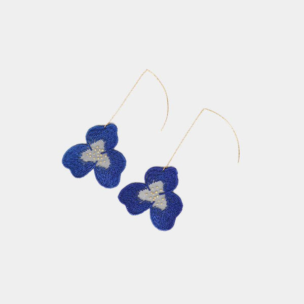 【ピアス】tint パンジー 群青 | 京友禅 | Morphosphere