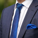 【手織り】KUSKA 丹後ジャカードタイ (丹後ブルー)