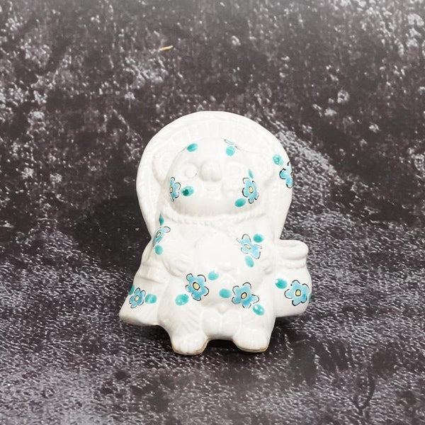 【置物】九谷焼コラボ Tanutanu 花 (ブルー) オス | 信楽焼