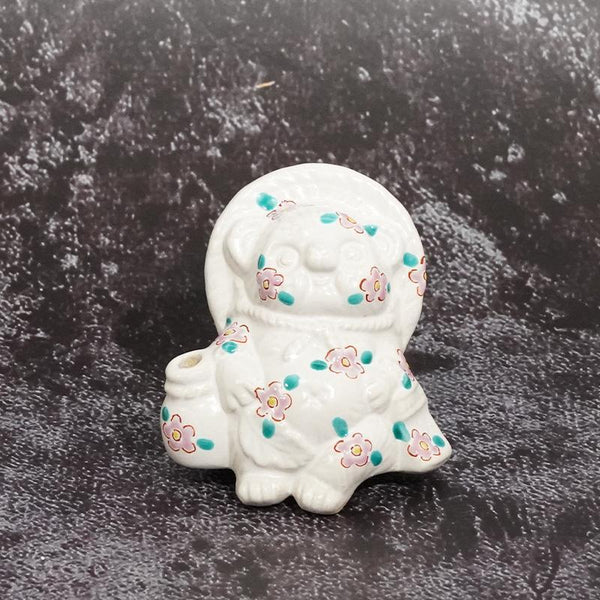 【置物】九谷焼コラボ Tanutanu 花 (ピンク) メス | 信楽焼