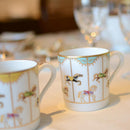 【磁器】大倉陶園 「うまくゆく 回転木馬」ブルー マグカップ