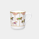 【磁器】大倉陶園 「うまくゆく 回転木馬」ピンク マグカップ