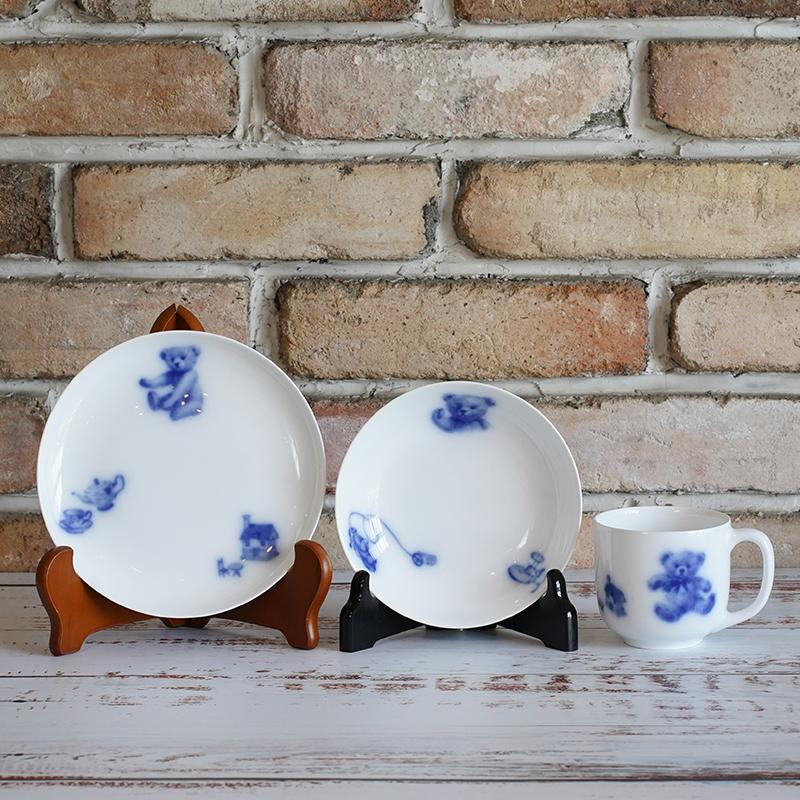 【磁器】大倉陶園 マイリトルベア3点セット（プレート、マグカップ、フルーツ皿）