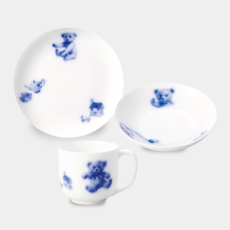 【磁器】大倉陶園 マイリトルベア3点セット（プレート、マグカップ、フルーツ皿）