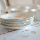 【磁器】大倉陶園 花毬 湯呑み・13cm梅型小皿（5人揃）