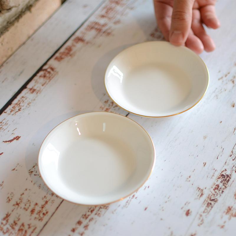 【磁器】大倉陶園 ゴールドライン 11cm小皿 ペアセット