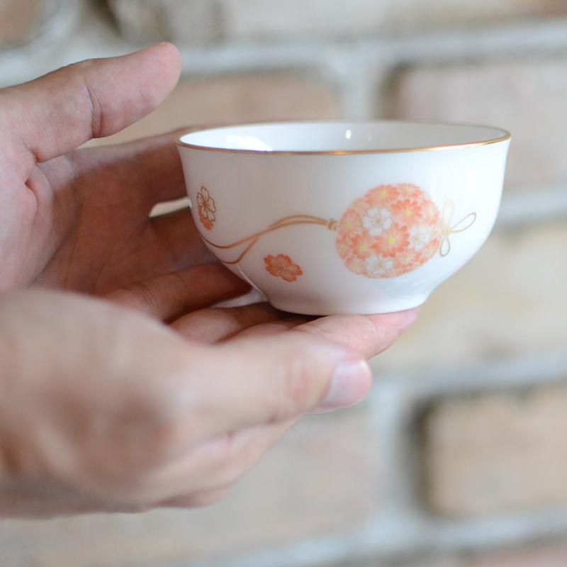 【磁器】大倉陶園 花毬 湯呑み（5客揃）