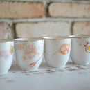 【磁器】大倉陶園 四季湯呑み碗シリーズ（4客揃）