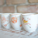 【磁器】大倉陶園 四季湯呑み碗シリーズ（4客揃）
