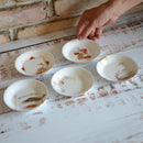 【磁器】大倉陶園 五歳時記シリーズ 11cm小皿絵替り（5枚揃）