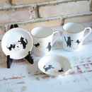 【磁器】大倉陶園 『黒猫親子』-縁起物語- 豆皿その１「宝袋」