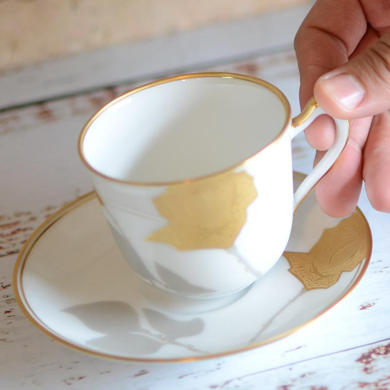 【磁器】大倉陶園 金蝕バラ コーヒーカップ＆ソーサー