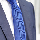 【西陣織】Nekado プリーツタイ ヘリンボーン ブルー