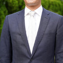 【西陣織】Nekado プリーツタイ ヘリンボーン ホワイト