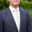 【西陣織】Nekado プリーツタイ 水玉 ホワイト