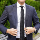 【西陣織】Nekado プリーツタイ 水玉 ブラック