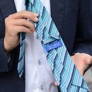 【西陣織】Nekado プリーツタイ マルチストライプ グリーン