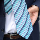 【西陣織】Nekado プリーツタイ マルチストライプ グリーン