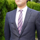 【西陣織】Nekado プリーツタイ マルチストライプ ピンク