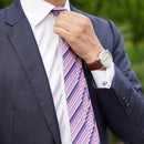 【西陣織】Nekado プリーツタイ マルチストライプ ピンク