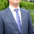 【西陣織】Nekado プリーツタイ 縦スト ブルー