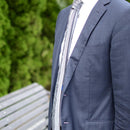 【西陣織】Nekado プリーツタイ 縦スト グレー