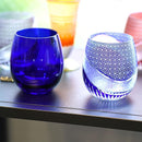 【グラス】ienomi 白蛇 -haku ja- (青)｜切子