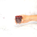 【ぐい呑】菊と矢来 -kiku yarai- (赤)｜切子