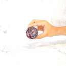 【ぐい呑】菊と矢来 -kiku yarai- (赤)｜切子