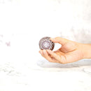 【ぐい呑】菊と矢来 -kiku yarai- (赤)｜切子