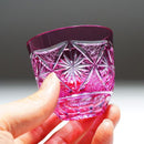 【グラス】冷酒グラス 銀湾の花-ginwan no hana- 金赤(ピンク) | 切子