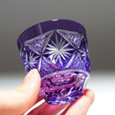 【グラス】冷酒グラス 銀湾の花-ginwan no hana- 金紫 | 切子