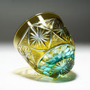 【グラス】冷酒グラス 銀湾の花-ginwan no hana- イエロースカイブルー | 切子