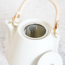 【美濃焼】晋山窯ヤマツ ティーポット＆ミニカップ 3点セット Voyage ブランネージュ