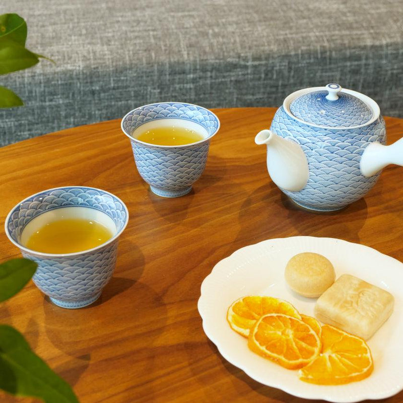 【茶器セット】急須&そり仙茶 (2ヶ) 平戸青海波 | 三川内焼 | 平戸松山窯