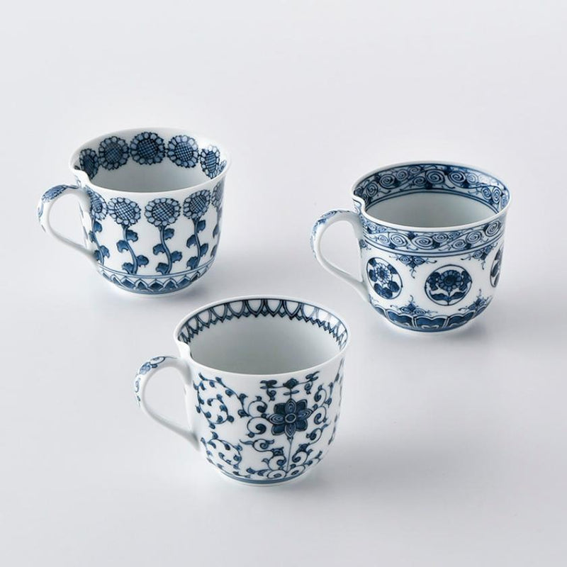 【マグカップ】一方押し 丸紋花絵 | 三川内焼 | 平戸松山窯