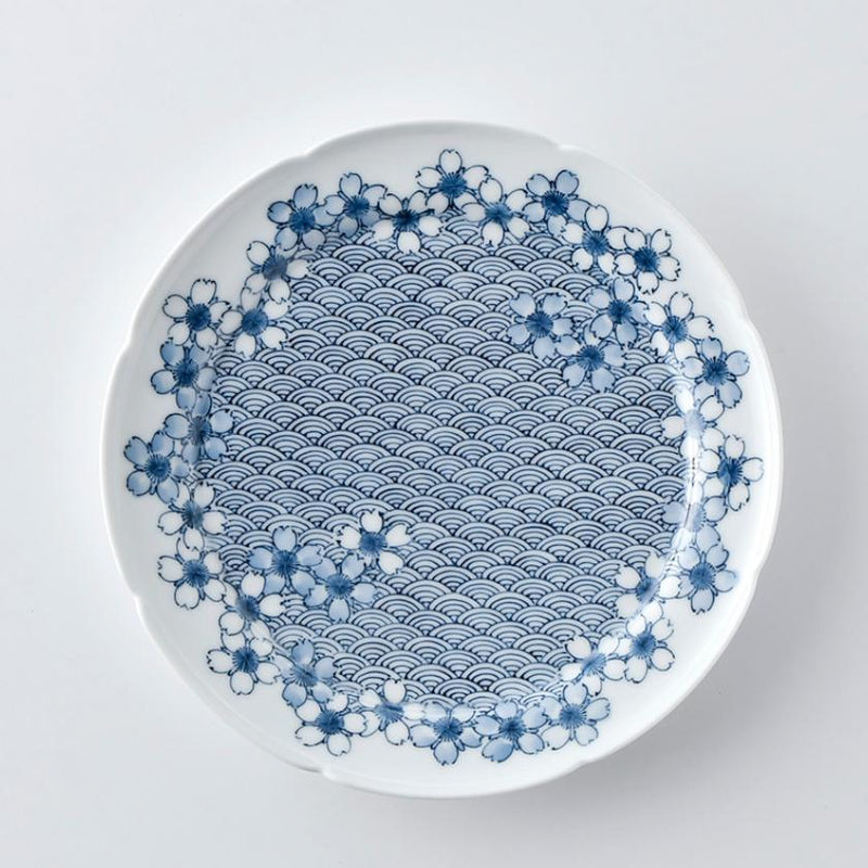 【お皿】7寸洋皿 桜青海波 | 三川内焼 | 平戸松山窯