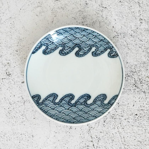 【お皿】丸平小皿 波青海波 | 三川内焼 | 平戸松山窯