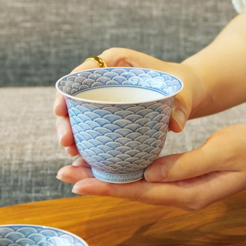 【湯呑み】そり仙茶 (2ヶ) 平戸青海波 | 三川内焼 | 平戸松山窯