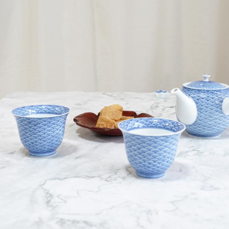 【茶器セット】急須&そり仙茶 (2ヶ) 平戸青海波 | 三川内焼 | 平戸松山窯