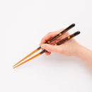 【夫婦箸】 ペア 月灯り・紅月 箸置付 (22.5cm) | 筆描き