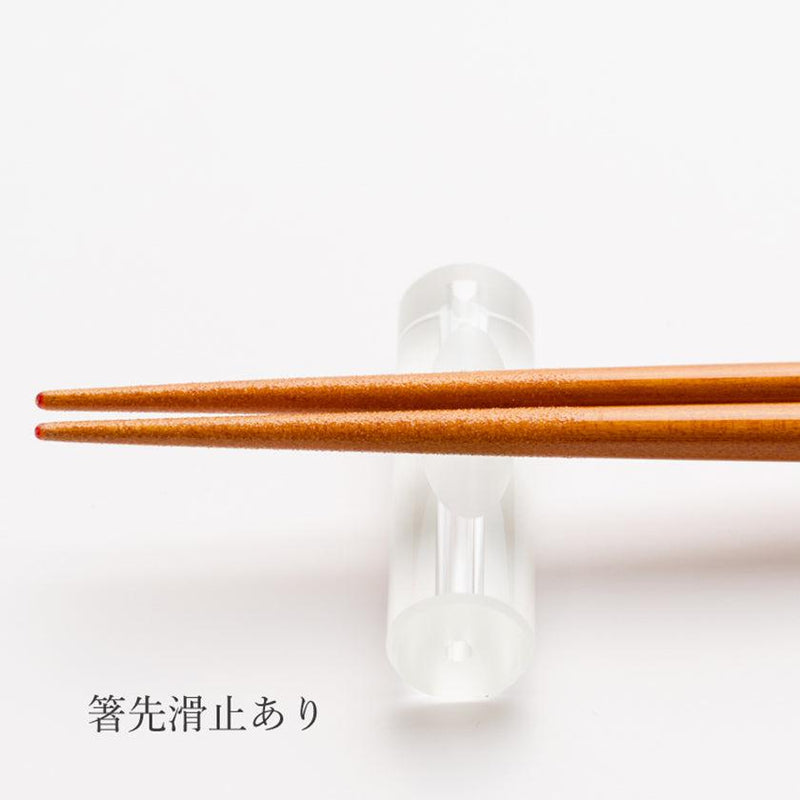 【夫婦箸】 ペア 月灯り・紅月 箸置付 (22.5cm) | 筆描き