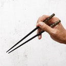 【輪島うるし箸 】橋本幸作漆器店 手彫り沈金箸 寿 青海波 (2膳, 名入れ可)