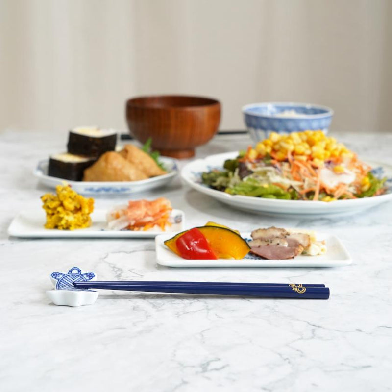 【輪島うるし箸 】橋本幸作漆器店 干支 こども箸 ねずみ 藍 (1膳, 名入れ可)