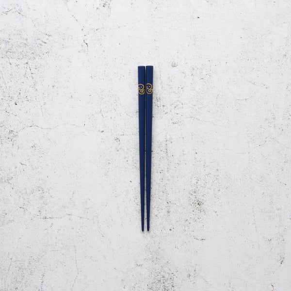 【輪島うるし箸 】橋本幸作漆器店 干支 こども箸 へび 藍 (1膳, 名入れ可)