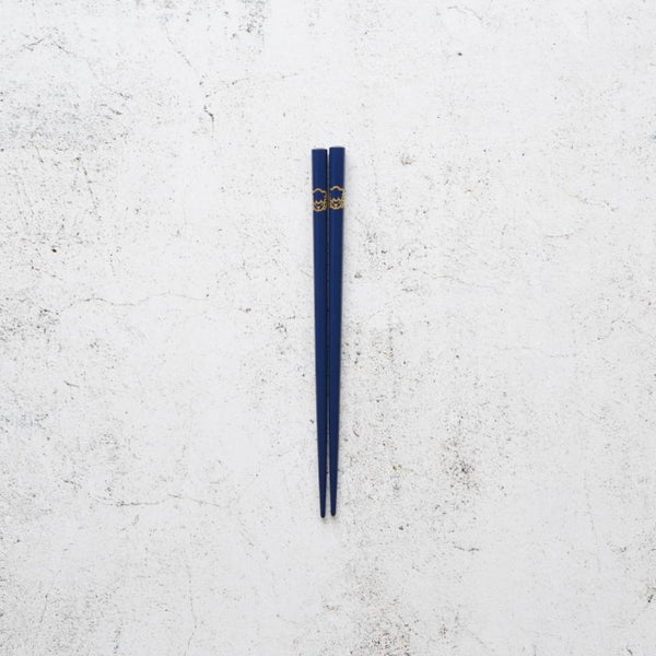 【輪島うるし箸 】橋本幸作漆器店 干支 こども箸 ひつじ 藍 (1膳, 名入れ可)