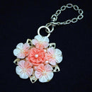 【アクセサリー】ベビーピンク (バレッタ、ブローチ、ピアス、バッグチャーム 4点セット ) | つまみ細工