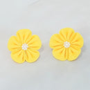 【アクセサリー】ゴールデンイエロー (バレッタ、ハットピンブローチ、ピアス、ヘアピン 4点セット ) | つまみ細工