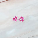 【アクセサリー】リバティプリント柄 (丸ブローチ、4弁花ブローチ、ピアス、ペンダント ： 4点セット ) | つまみ細工