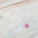 【アクセサリー】リバティプリント柄 (丸ブローチ、4弁花ブローチ、ピアス、ペンダント ： 4点セット ) | つまみ細工